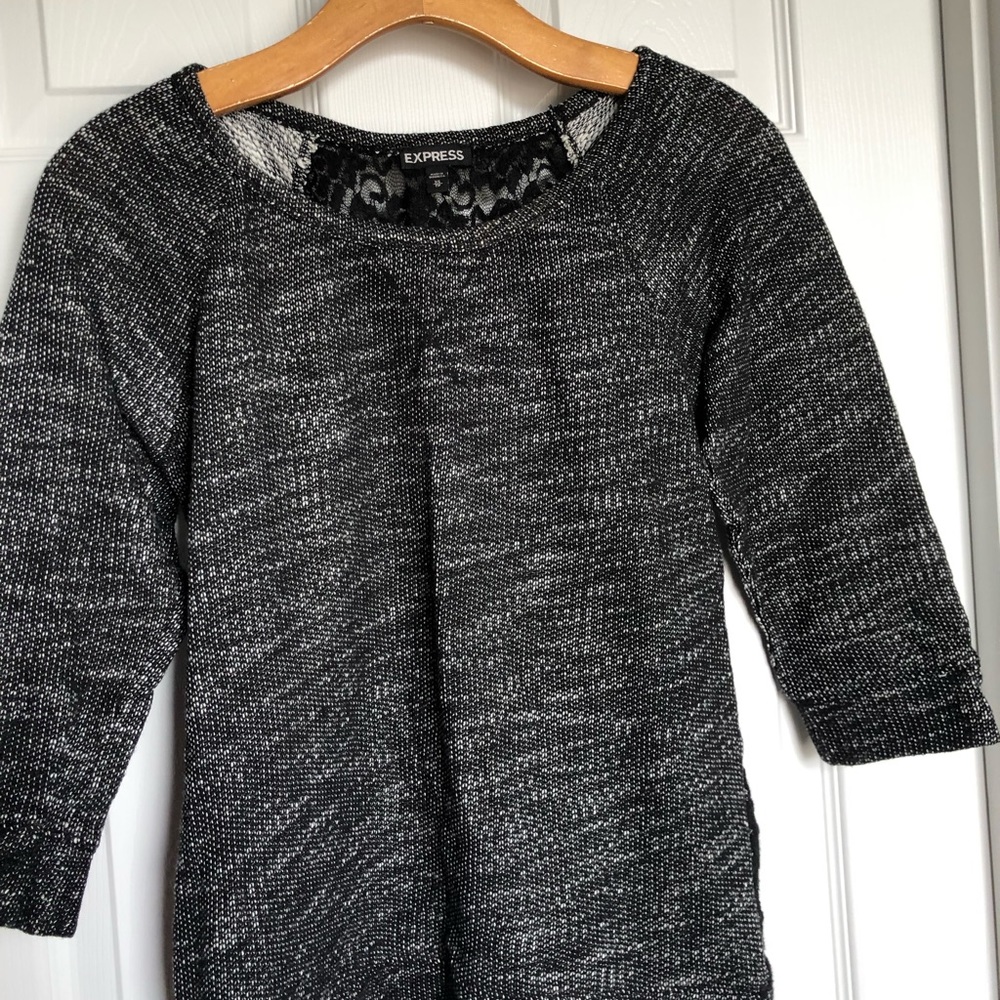 Black Quater Sleeve with Lace on the back